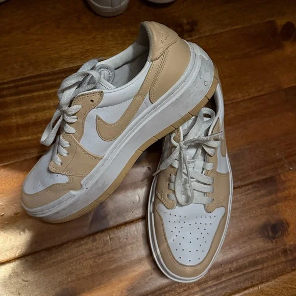 Air Jordan 1 Elevate 'Harvest Moon' Women's Tan White Sneaker platform - Picture 2 of 4